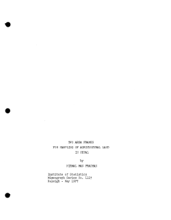 Pradhan, N.M.; (1977)Two Area Frames for Sampling of Agricultural Land in Nepal."