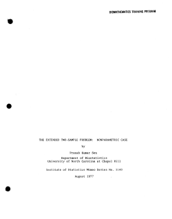 Sen, P.K.; (1977)The Extended Two Sample Problem: Nonparametric Case."
