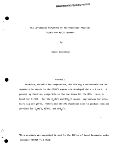 Gustafson, N.The Covariance Structure of the Departure Process:& GI/M/1 and M/G/1 Queues."