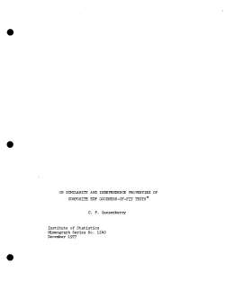 Quesenberry, C.P.; (1977)On Similarity and Independence Properties of Composite EDF Goodness-of-Fit Tests*." (Revised and discarded the first one on 3-15-78.)