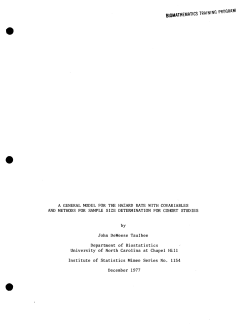 Taulbee, J.D.; (1977).A General Model for the Hazard Rate with Covariables and Methods for Sample Size Determination for Cohort Studies."