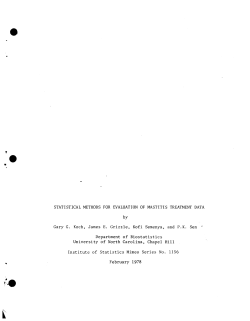 Koch, G.G., Grizzle, J.E., Semenya, K. and Sen, P.K.; (1978)Statistical Methods for Evaluation of Mastitis Treatment Data."