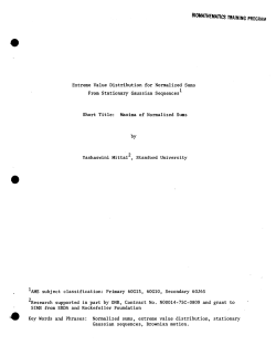 Mittal, Yashaswini.Extreme Value Distribution for Normalized Sums From Stationary Gaussian Sequences."