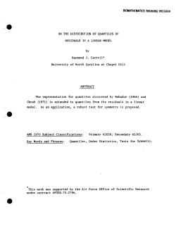 Carroll, R.J.On the Distribution of Quantiles of Residuals In A Linear Model."