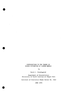 Svendsgarrd, D. J.; (1978)Contributions to the Theory of Biased Estimation of Linear Models."