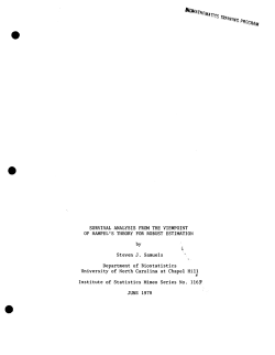 Samuels, S.J. (1978).Survival Analysis From the Viewpoint of Hampel's Theory for Robust Estimation."