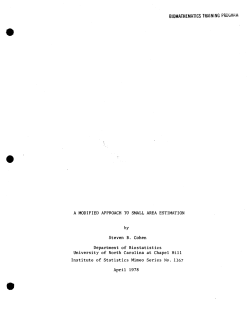 Cohen, S.B.; (1978)A Modified Approach to Small Area Estimation."