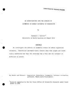 Carroll, R.J.An Investigation into the Effects of Asymmetry on Robust Estimates of Regression."