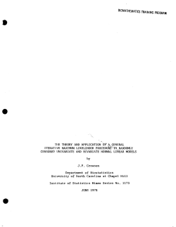 Creason, J.P.; (1978)The Theory and Application of a General Iterative Maximum Likelihood Procedure to Randomly Censored Univariate and Bivariate Normal Linear Models."