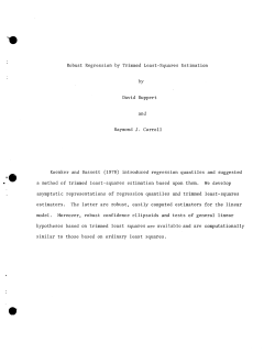 Ruppert, D. and Carroll, R.J.Robust Regression by Trimmed Least-Squares Estimation."