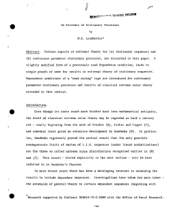 Leadbetter, M.R.On Extremes of Stationary Processes."