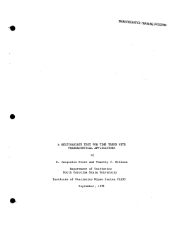 Dietz, E.J. and Killeen, T.J.; (1195)A Multivariate Test for Time Trend with Pharmaceutical Applications."