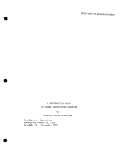 McFarland, B.L.; (1978)A Mathematical Model of Normal Granulocyte Kinetics."