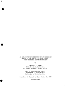 Monti, K.L., Koch, G.G. and Sawyer, J.; (1978).An Application of Segmented Linear Regression Models to the Analysis of Data from a Cross-Sectional Growth Experiment."