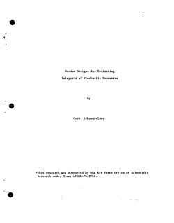 Schoenfelder, Carol.Random Designs for Estimating Integrals of Stochastic Processes."