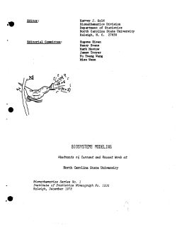 Gold, Harvey J. (editor); (1978)Biosystems Modeling."