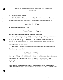 Lucas, Donnal; (1979)Ordering of Concomitants of Order Statistics, with Applications."