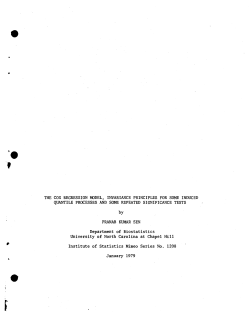 Sen, P.K.; (1979).The Cox Regression Model, Invariance Principles for Some Induced Quantile Processes and Some Repeated Significance Tests."
