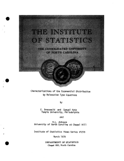 Grosswald, E. and Kotz, S. and Johnson, N.L.; (1979)Characterizations of the Exponential Distribution By Relevation Type Equations."