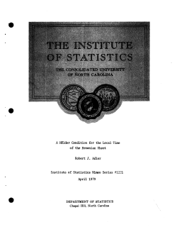 Adler, R. J.; (1979)A Holder Condition for the Local Time of the Brownian Sheet."