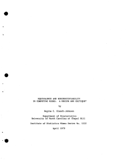 Elandt-Johnson, R. C.; (1979)Equivalence and Nonidentifiability in Competing Risks: A Review and Fritique."