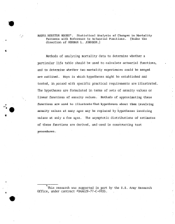 Moore, M. H.Statistical Analysis of Changes in Mortality Patters with Reference to Acturial Functions."