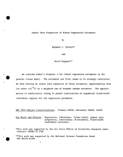 Carroll, R.J. and Ruppert, D.&Almost Sure Properties of Robust Regression Estimates."