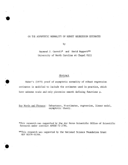 Ruppert, D. and Carroll, R.J.On the Asymptotic Normality of Robust Regression Estimates."
