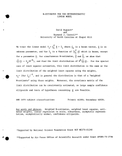 Ruppert, D. and Carroll, R.J.&M-Estimates for the Heteroscedastic Linear Model."