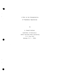 Gallant, A. R.A Note on the Interpretation of Polynomial Regressions."