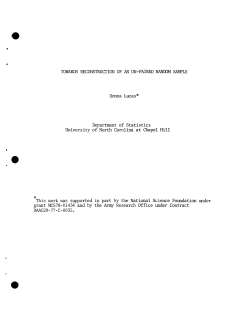 Lucas, Donna.Toward Reconstruction of an Un-paired Random Sample."