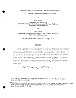 Kelly, D.G. and Tolle, J.W.Expected Number of Vertices of a Random Convex Polytope I. Intergral Formula and Asymptotic Bounds."