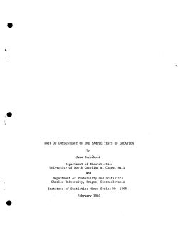 Jureckova, Jana; (1980)Rate of Consistency of One Sample Tests of Location."