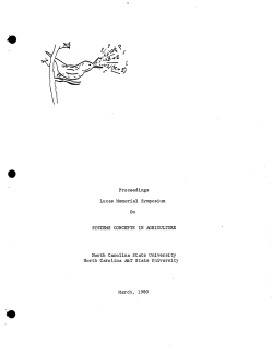 Lucas Memorial Symposium; (1980)Systems Concepts in Agriculture."