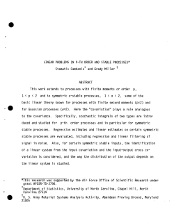 Cambanis, S. and Miller, G.Linear Problems in P-th Order and Stable Processes."
