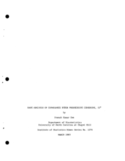Sen, P.K.; (1980)Rank Analysis of Covariance Under Progressive Censoring, II*."
