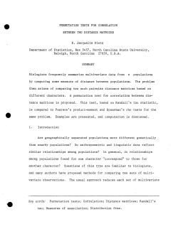 Dietz, E. Jacquelin.Permutation Tests for Correlation Between Two Distance Matrices."