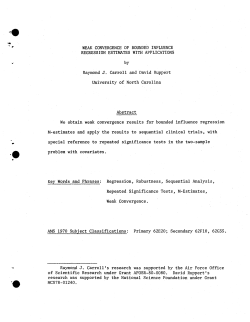 Carroll, R.J. and Ruppert, David.Weak Convergence of Bounded Influence Regression Estimates with Applications."