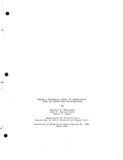 Shachtman, R., Schoenfelder, J.R. and Hogue, C.J.; (1980)Using a Stochastic Model to Investigate Time to Absorption Distributions."