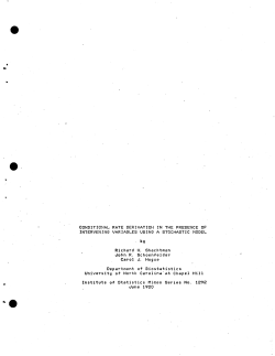 Shachtman, R. H., Schoenfelder, J.R. and Hogue, C.J.; (19880)Conditional Rate Derivation in the Presence of Intervening Variables Using a Stochastic Model."