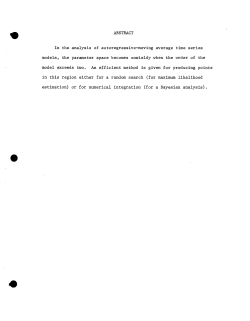 Monahan, John F.A Structured Bayesian Approach to Arma Time Series Models Part III: An Algorithm for Traversing a Parameter Space in Time Series Models."