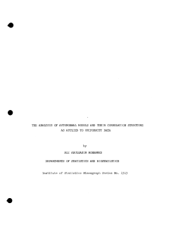 Mohammed, Ali A.The Analysis of Autonormal Models and Their Correlation Structure as Applied to Uniformity Data."