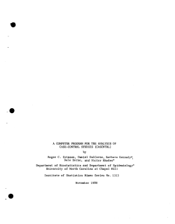 Grimson, R.C., DalCorso, D., Kennedy, B., Horne, D. and Rhodes, Victor; (1980).A Computer Program for the Analysis of Case-Control Studies (CASCNTRL)."