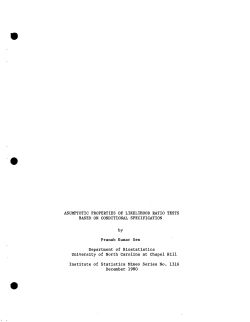 Sen, P. K.; (1980)Aysumptotic Properties of Likelihood Ratio Tests Based On Conditional Specification."