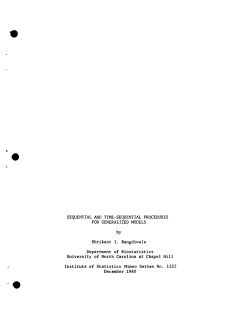 Bangdiwala, S. I.; (1980)Sequential and Time-Sequential Procedures for Generalized Models."