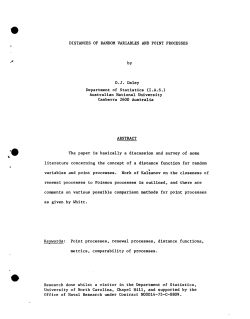 Daley, D. J.Distance of Random Variables and Point Processes."