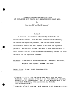 Carroll, R. J. and Ruppert, David.A Comparison Between Maximum Likelihood and Generalized Least Squares in a Heteroscedastic Linear Model."