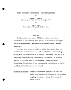 Johnson, N. L. and Kotz, Samuel.Faulty Inspection Distributions -- Some Generalizations."