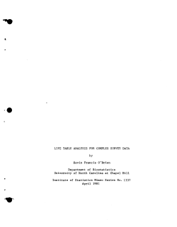 O'Brien, K. F.; (1981).Life Table Analysis for Complex Survey Data."