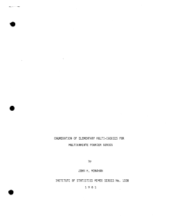 Monahan, John F.; (1981)Enumeration of Elementary Multi-Indices for Multivariate Fourier Series."